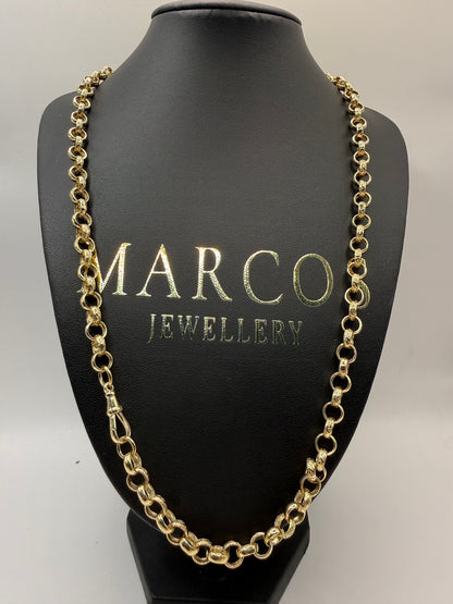 9ct Gold Belcher Chain 24.5" 7.5mm 42.2g