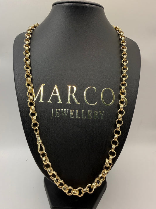 9ct Gold Belcher Chain 24.5" 7.5mm 42.2g