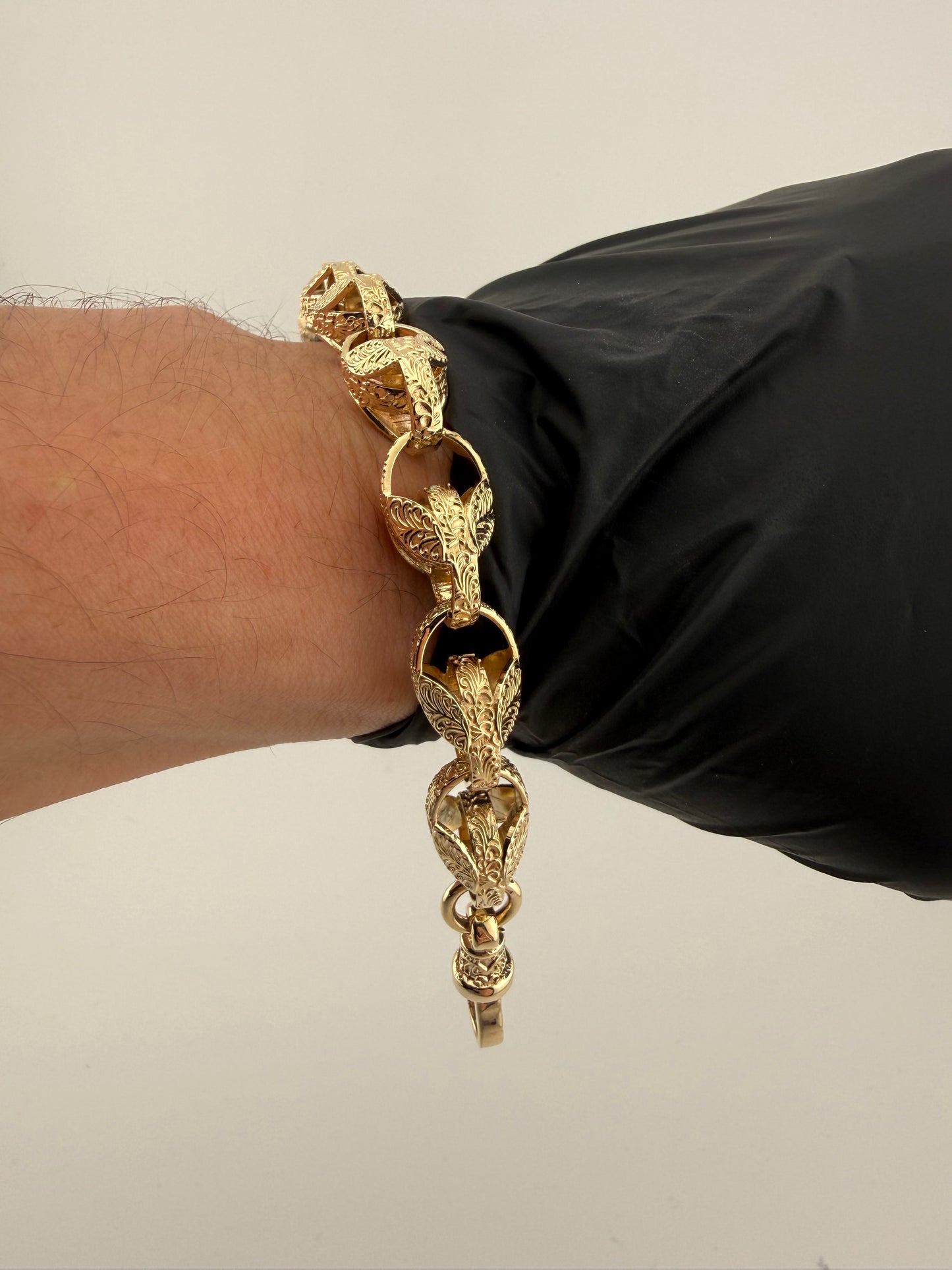 9ct Gold Tulip Bracelet 7.9" 11MM 35.35G