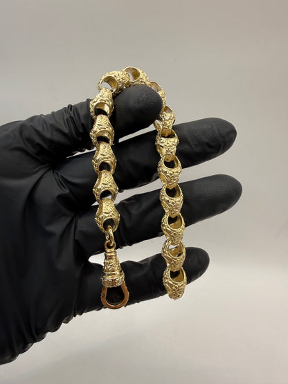 9ct Gold Acorn Bracelet 8" 10mm 35.4g