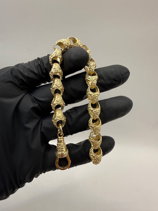 9ct Gold Acorn Bracelet 8" 10mm 35.4g