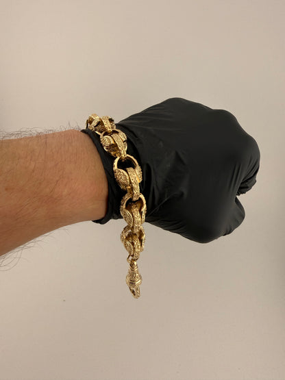 9ct Gold Tulip Bracelet 10.25” 16mm 86.78g