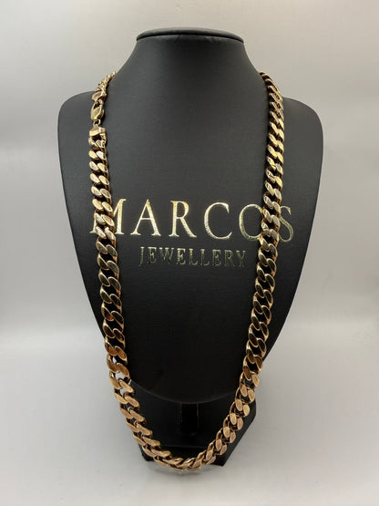 9ct Gold Curb Chain 26" 10mm 135.6g