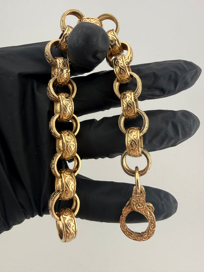 9ct Gold Belcher Bracelet 9" 14.5mm 45.1g