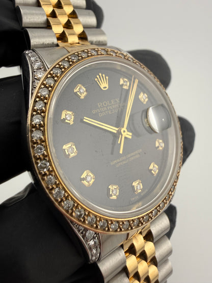 Rolex Datejust 36mm 16233 1995 Custom Diamond Set Bezel & Sleeves