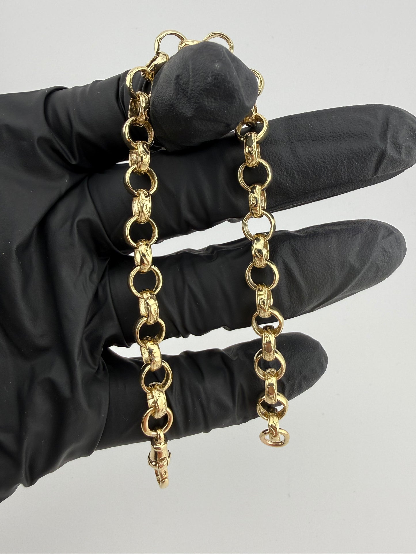 9ct Gold Belcher Bracelet 8.5” 7mm 14.62g