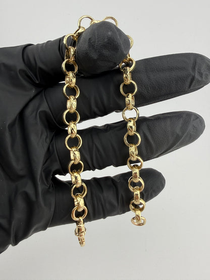 9ct Gold Belcher Bracelet 8.5” 7mm 14.62g