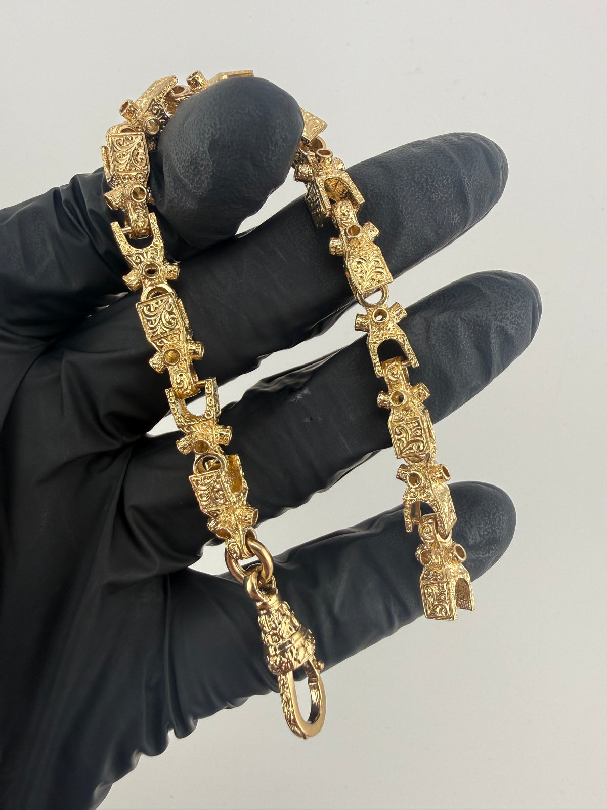 9ct Gold Lego Bracelet 7.9" 8mm 23.5g