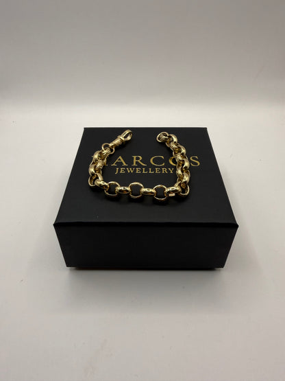 9ct Gold Belcher Bracelet 7.5" 10mm 21.66g