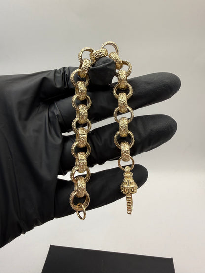 9ct Gold Belcher Bracelet 7.75" 11mm 33g