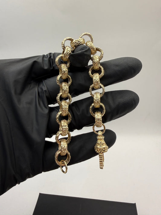 9ct Gold Belcher Bracelet 7.75" 11mm 33g