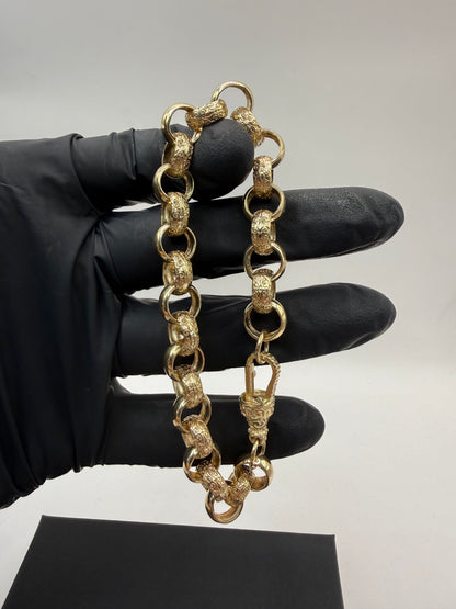 9ct Gold Belcher Bracelet 9" 11mm 25.2g