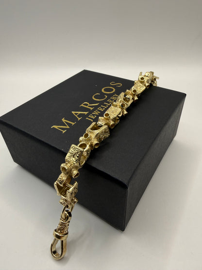 9ct Gold Lego Bracelet 8.8" 12mm 44.14g