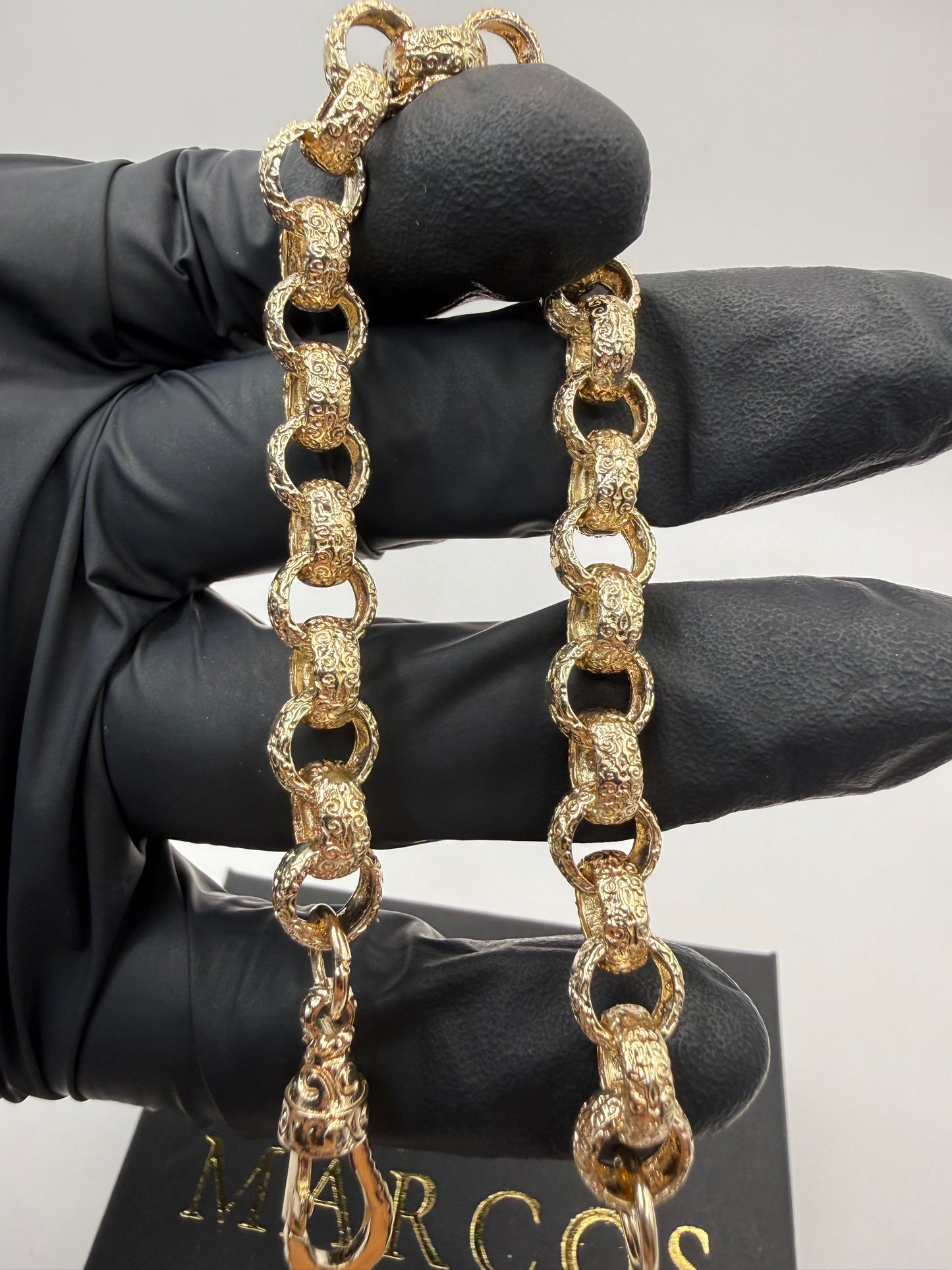 9ct Gold Belcher Bracelet 8" 8.5mm 20.95g