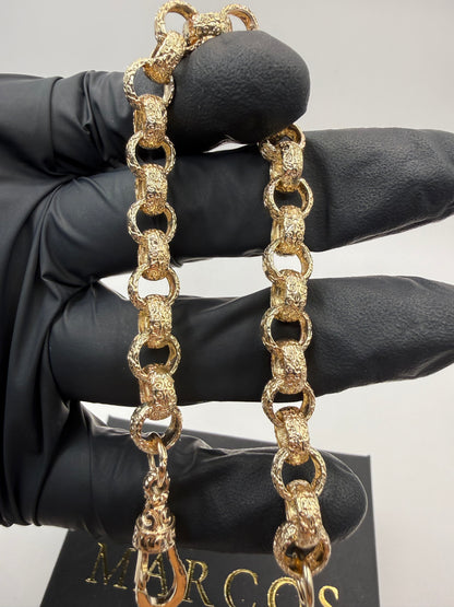 9ct Gold Belcher Bracelet 8" 8.5mm 20.95g