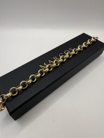 9ct Gold Belcher Bracelet 9.65" 11mm 28.67g