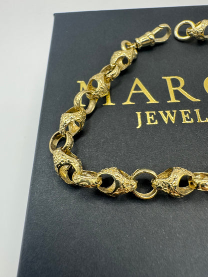 9ct Gold Acorn Belcher Bracelet 8.5" 7.5mm 14.73g