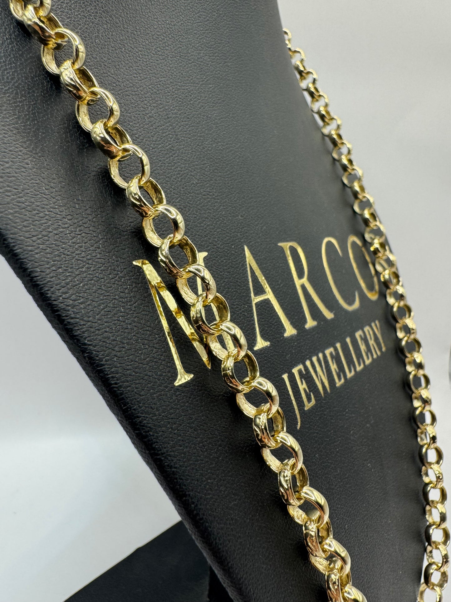9ct Gold Belcher Chain 24.6" 8.5mm 42.9g