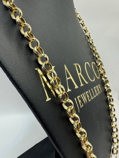 9ct Gold Belcher Chain 24.6" 8.5mm 42.9g