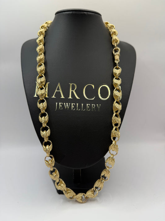 9ct Gold Tulip Chain 27” 10.5mm 91.9g