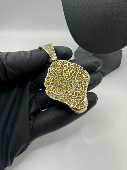 9ct Hollow Gold CZ Gorilla Pendant