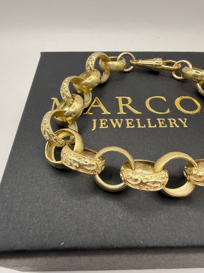 9ct Gold Belcher Bracelet 9" 14mm 26.5g
