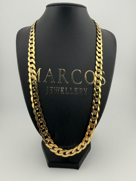 9ct Gold Curb Chain 24" 10mm 62.22g