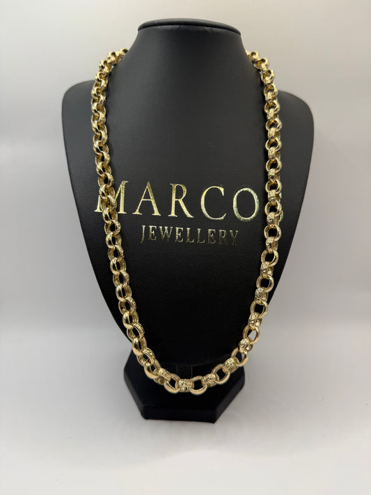 9ct Gold Belcher Chain 24.6" 10mm 73.75g