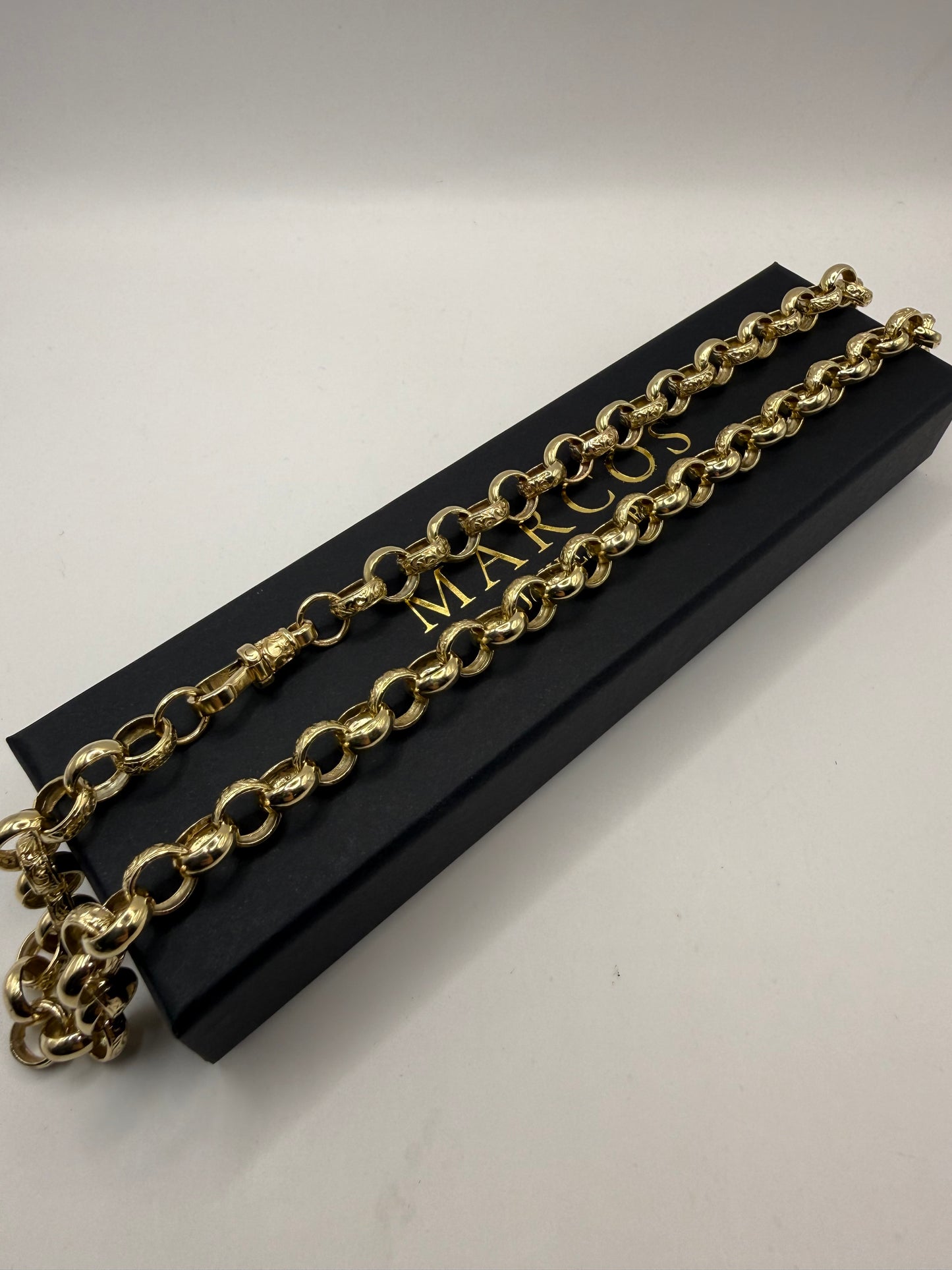 9ct Gold Belcher Chain 25" 11mm 78.4g