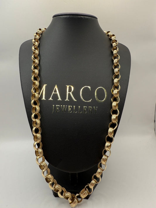 9ct Gold Belcher Chain 27" 10mm 68.62g