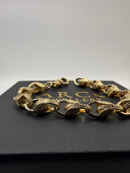 9ct Gold Tulip Bracelet 7.5" 8mm 22.96g