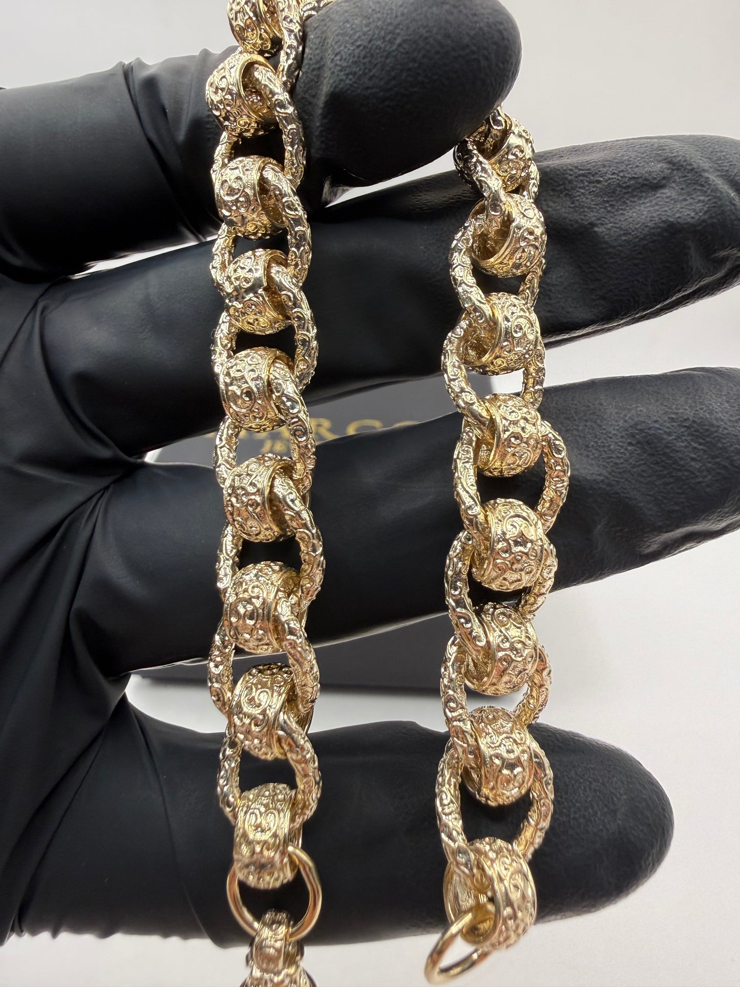 9ct Gold Roller Ball Bracelet 9.25" 11mm 42.96g