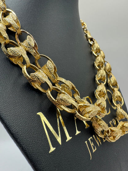 9ct Gold Tulip Chain 35” 10.5mm 96.5g