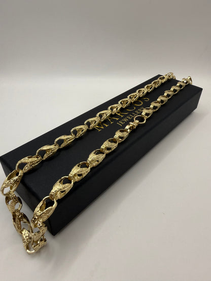 9ct Gold Tulip Chain 24" 8/9mm 56.71g