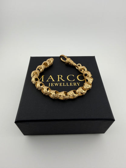 9ct Gold Acorn Bracelet 8" 10mm 31.76g