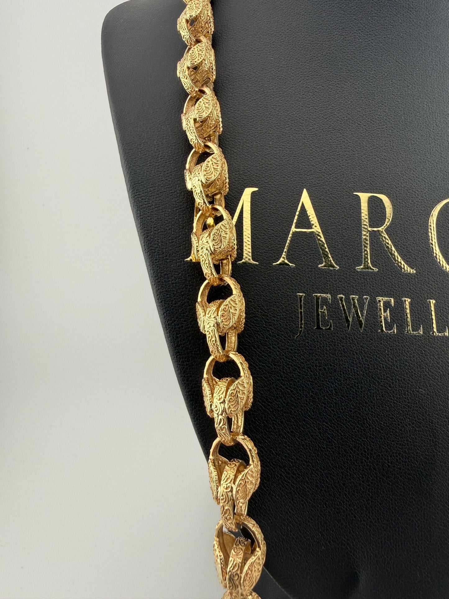 9ct Gold Tulip Chain 28.5" 11mm 120g