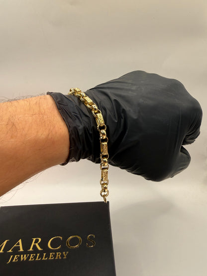 9ct Gold Gypsy Bracelet 7" 7.5mm 17.4g