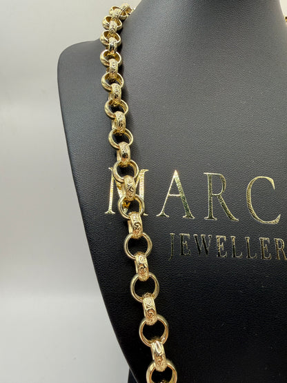 9ct Gold Belcher Chain 24.5" 11mm 77.36g