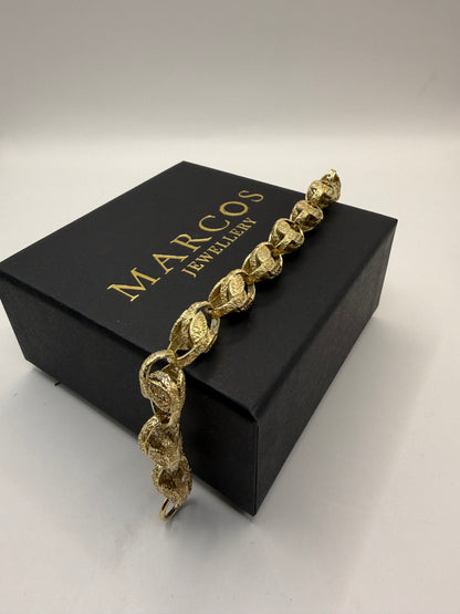 9ct Gold Tulip Bracelet 8.5" 11mm 30.15g