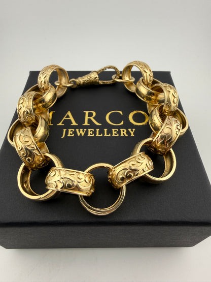 9ct Gold Belcher Bracelet 10.25" 19mm 69.8g