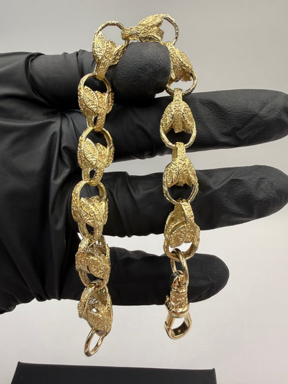 9ct Gold Tulip Bracelet 8.5" 11mm 30.15g