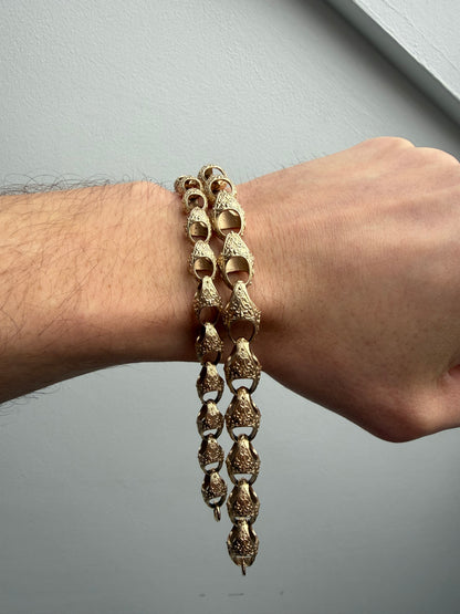 9ct Gold Acorn Bracelet 8.75" 11mm 29.39g