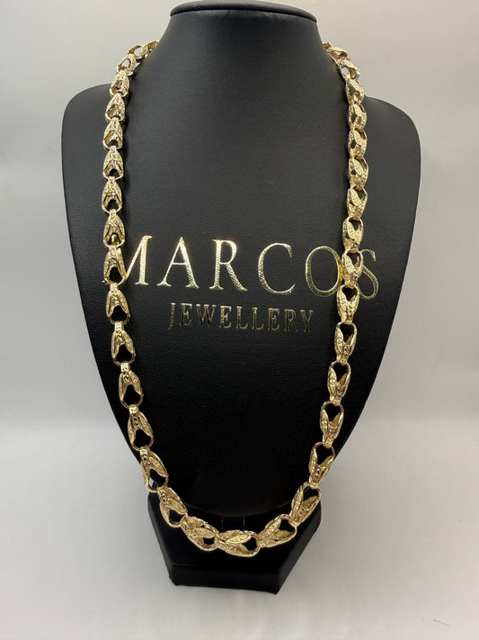 9ct Gold Tulip Chain 24.5" 8mm 58.65g