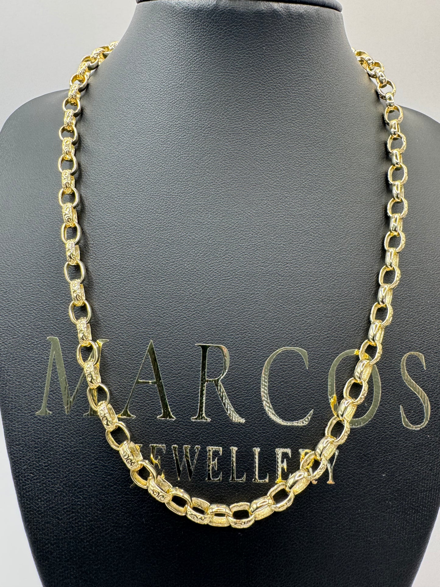 9ct Gold Oval Belcher Chain 19” 6-8mm 26.14g