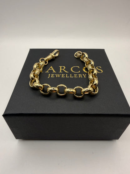 9ct Gold Belcher Bracelet 7.5" 10mm 21.66g