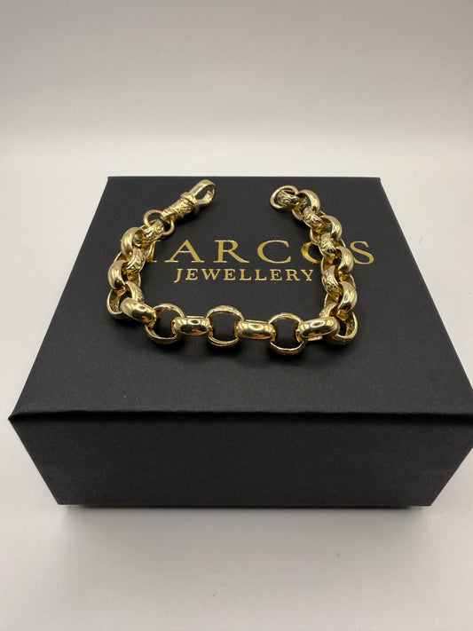 9ct Gold Belcher Bracelet 7.5" 10mm 21.66g