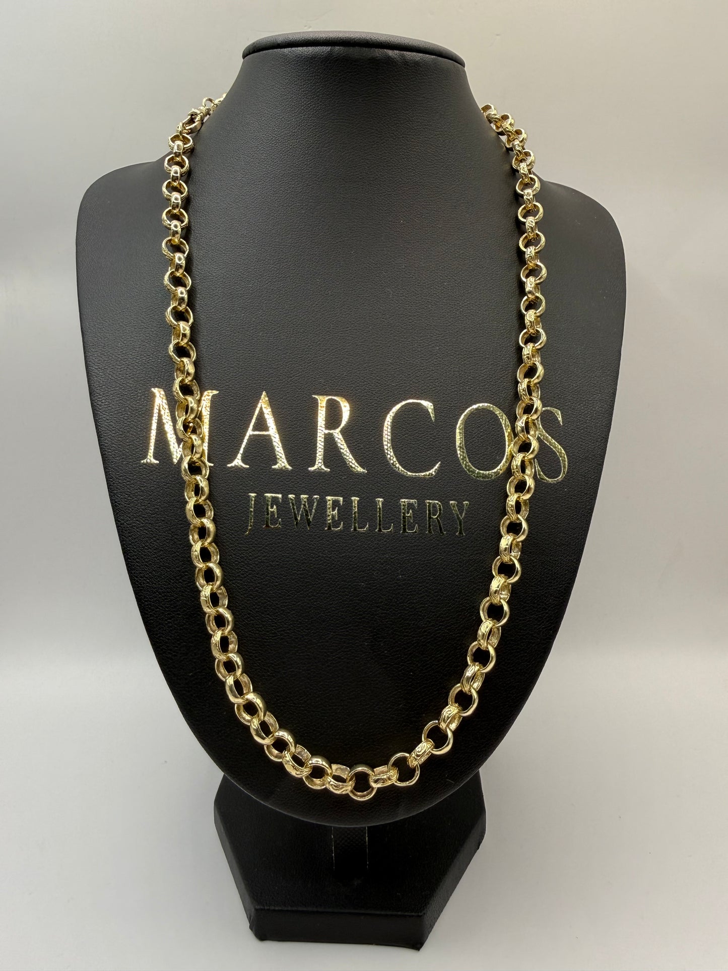 9ct Gold Belcher Chain 22.5" 7mm 38.2g