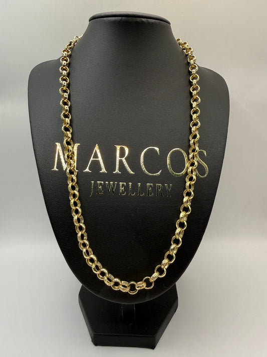 9ct Gold Belcher Chain 22.5" 7mm 38.2g