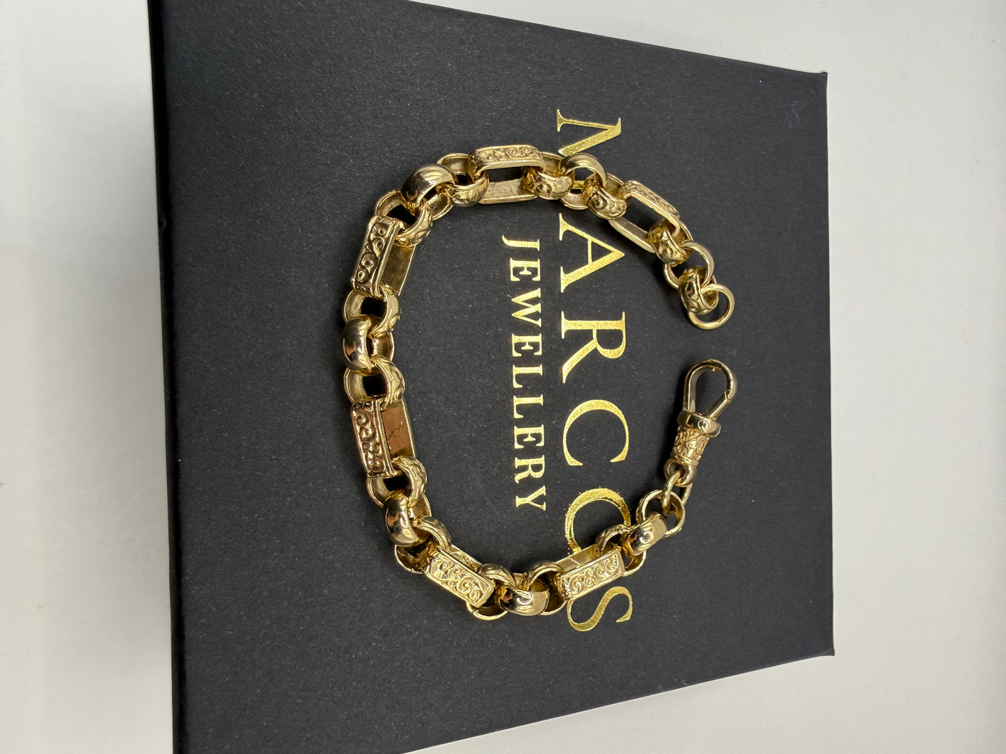 9ct Gold Gypsy Bracelet 7" 7.5mm 17.4g