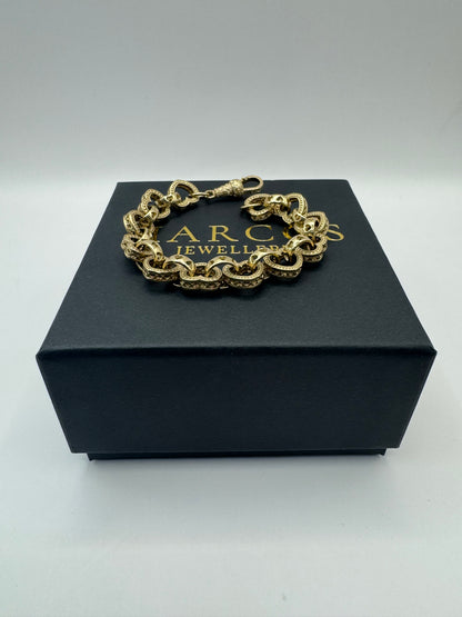 9ct Gold Heart Link Bracelet